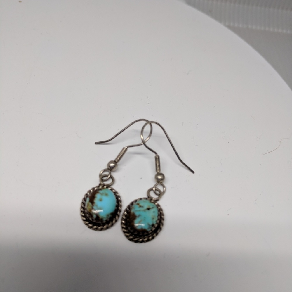 Navaho Earrings sterling turquoise